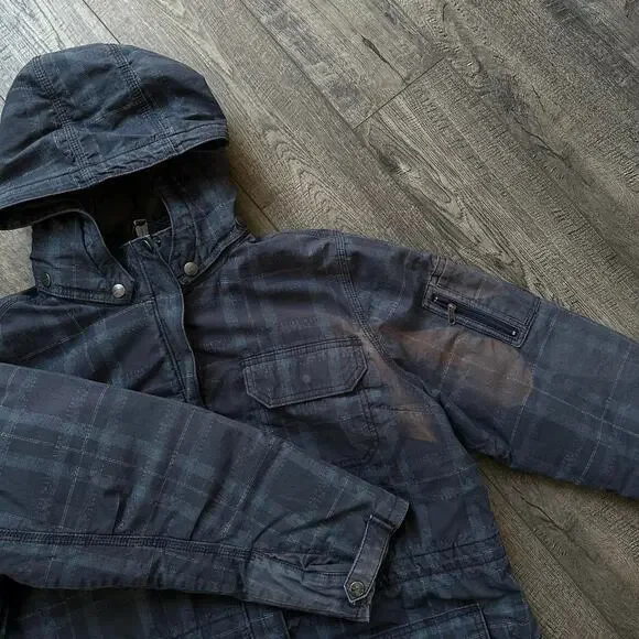 Rare Vintage 00s Quilted Carhartt Plaid Tactical Pocket Winter Ski Coat Jacket - Picture 3 of 8